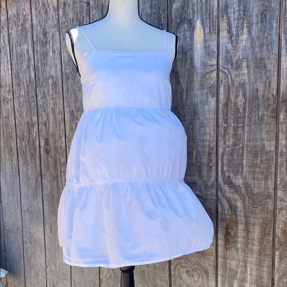 Wild Fable White Lined Tiered Sundress Sleeveless Mini Size S Summer Vacation